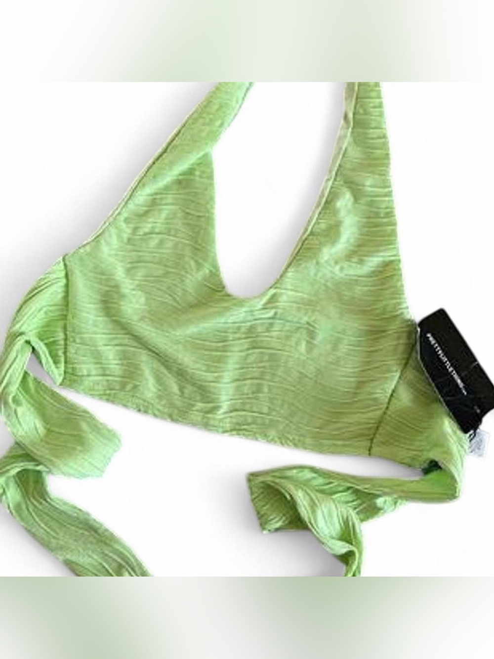 Women's Lime Halter Tie-Back Crop Top